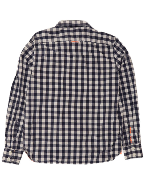 Camicia da uomo Superdry 2XL in cotone a quadretti blu navy