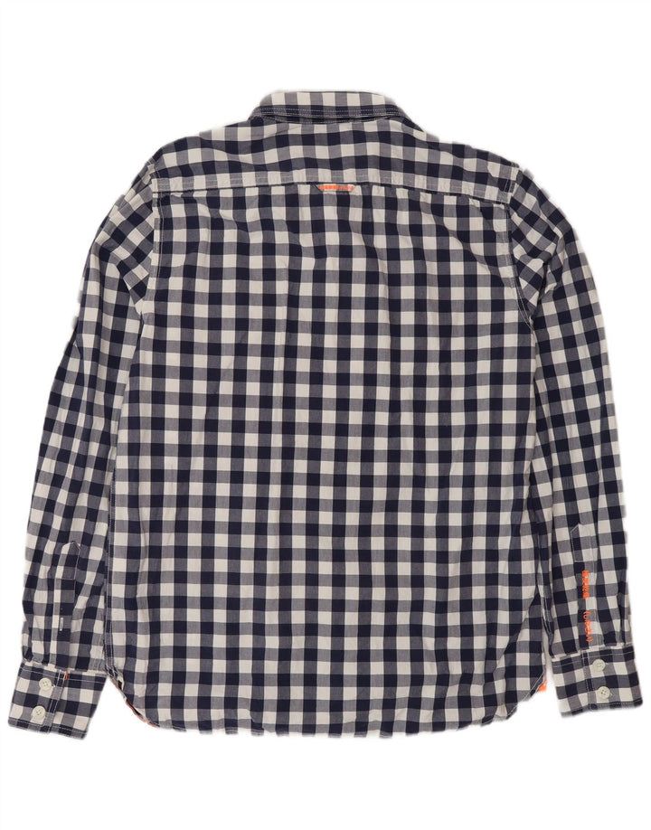 Camicia da uomo Superdry 2XL in cotone a quadretti blu navy
