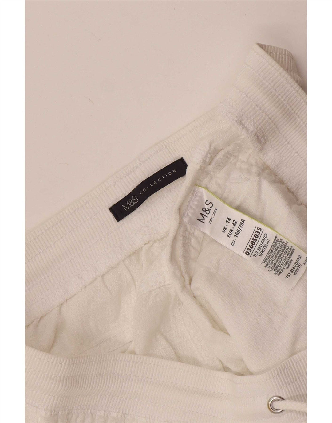 Pantaloncini da donna Marks & Spencer UK 14 Large W32 Lino bianco