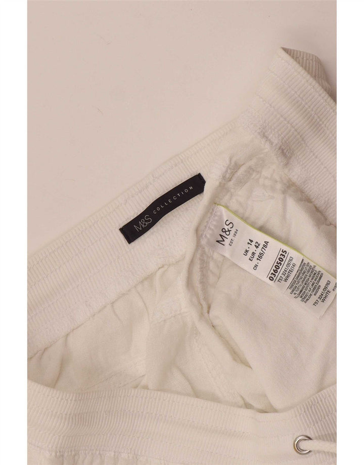 Pantaloncini da donna Marks & Spencer UK 14 Large W32 Lino bianco