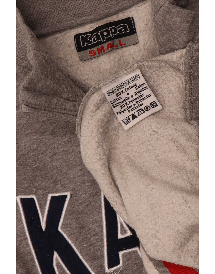 Felpa con grafica Kappa da donna, maglione, UK 10, piccolo, grigio, color block