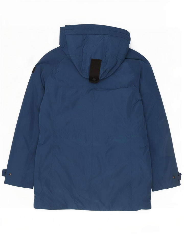 PEUTEREY Giacca parka imbottita con cappuccio da donna UK 14 grande poliestere blu