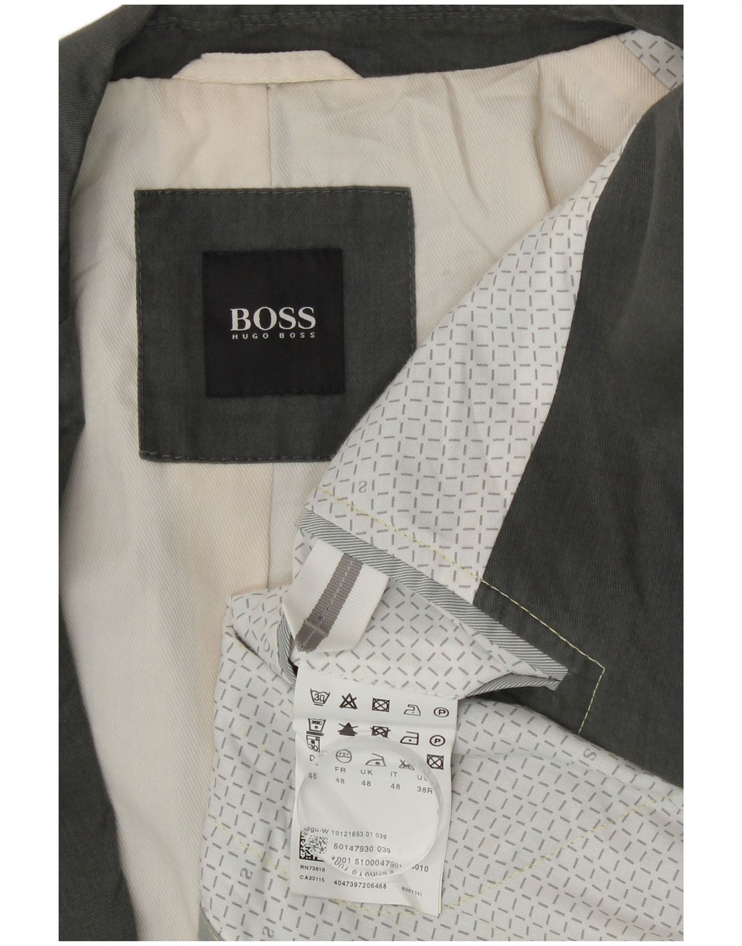 Giacca blazer da uomo a 2 bottoni Hugo Boss EU 48 cotone grigio medio