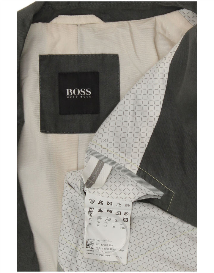 Giacca blazer da uomo a 2 bottoni Hugo Boss EU 48 cotone grigio medio
