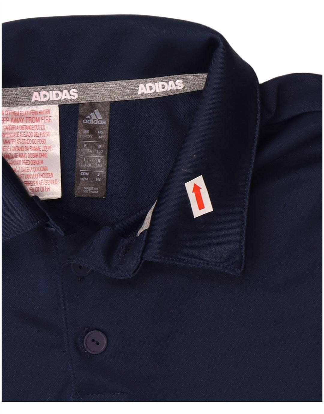 Polo ADIDAS da bambino 11-12 anni in poliestere blu navy