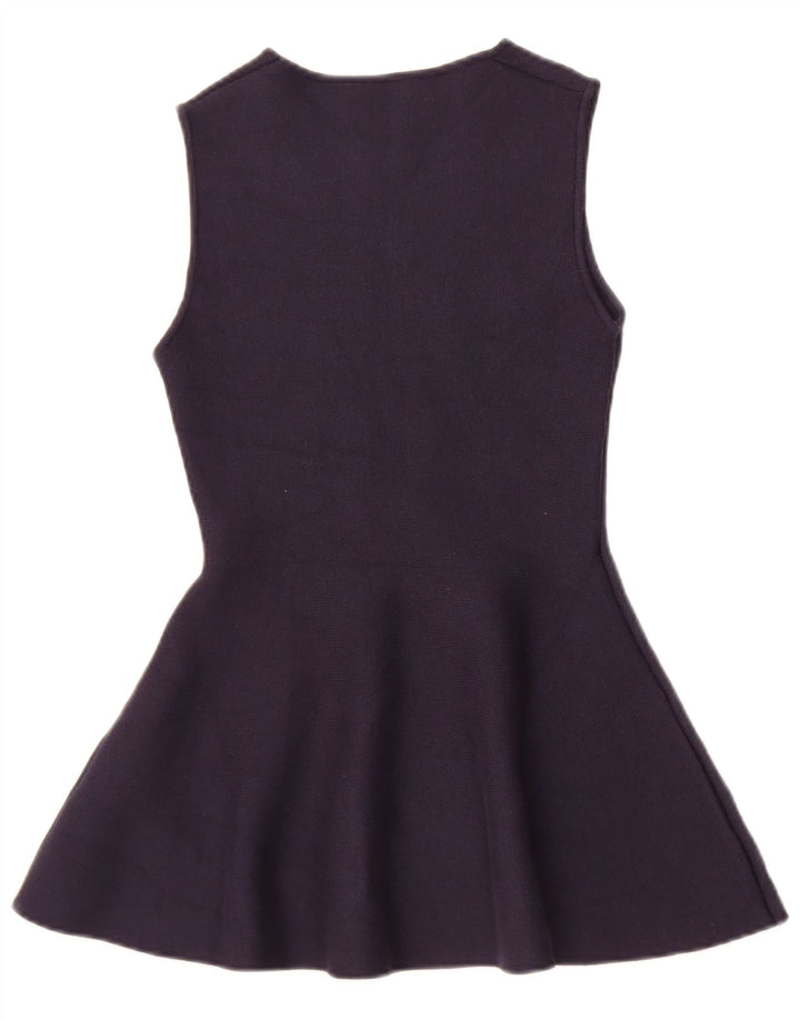 Top tunica senza maniche oversize da donna Zara UK 10 piccolo in viscosa blu navy