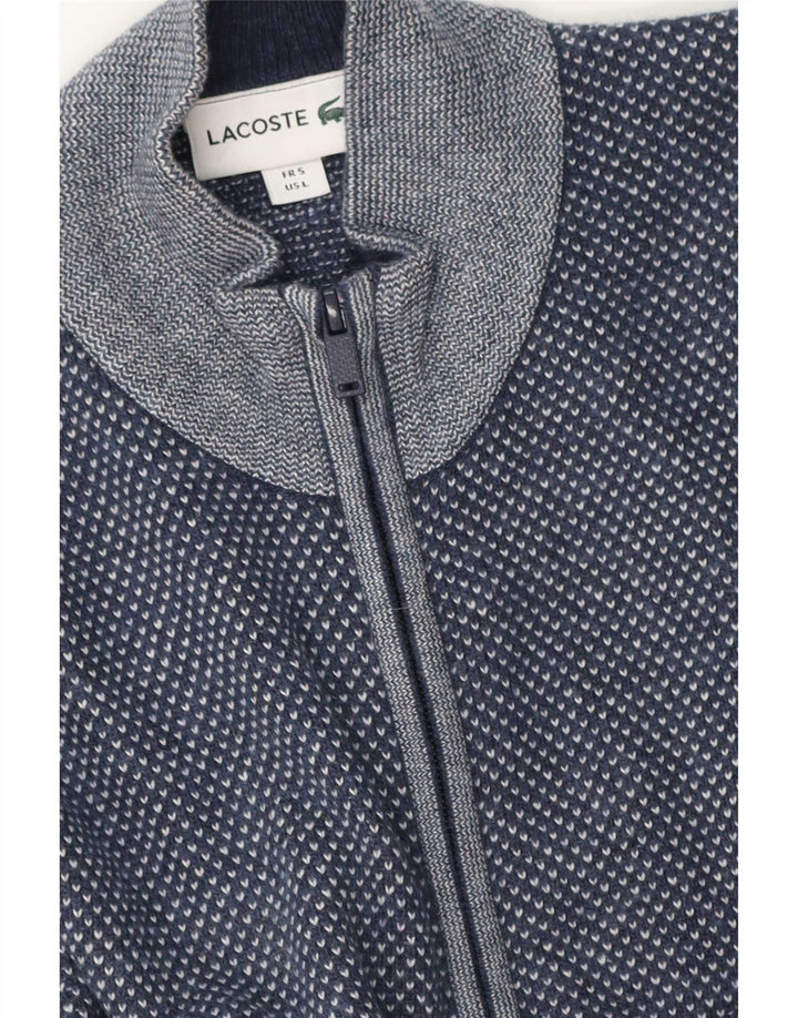 Maglione cardigan da uomo Lacoste taglia 5 grande blu navy screziato