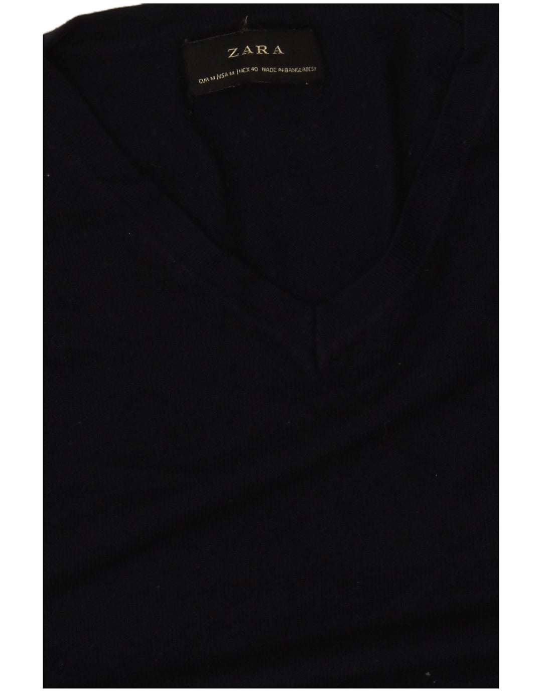 Maglione Zara da donna con scollo a V UK 14 blu navy medio