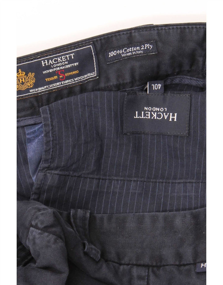 Pantaloni chino dritti da uomo Hackett W40 L34 cotone blu navy