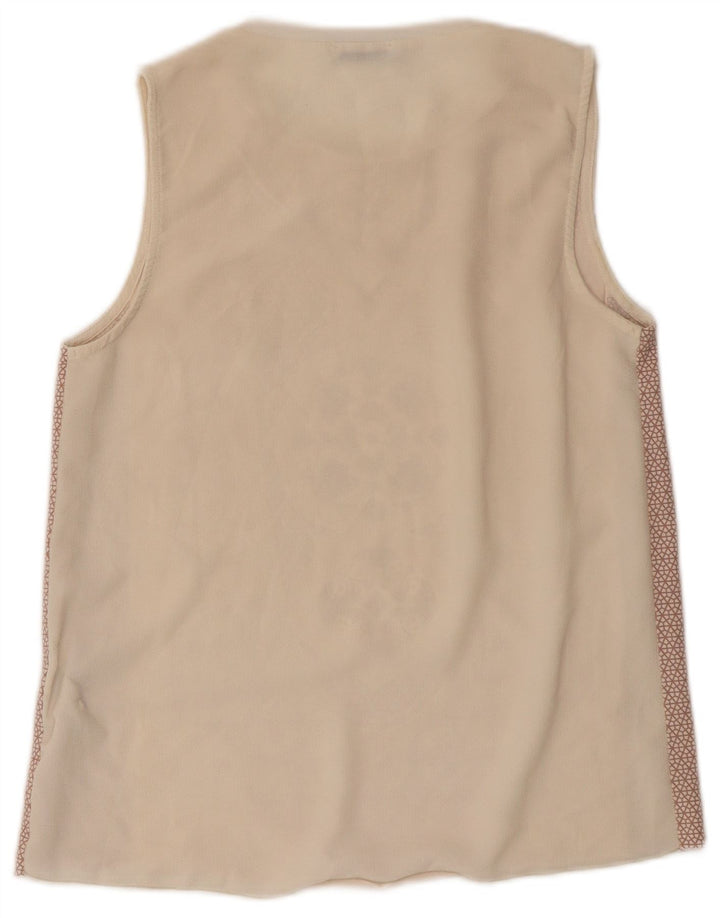 Canotta Zara da donna con motivo astratto UK 8 piccola in poliestere beige