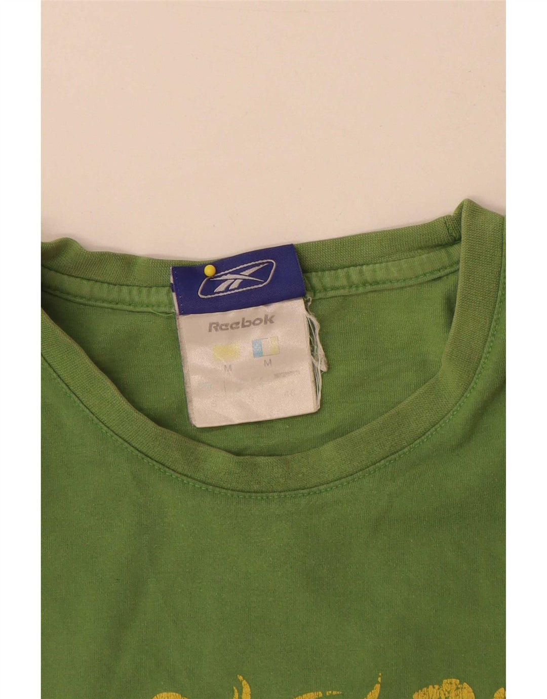 T-shirt grafica da uomo Reebok Top Small in cotone verde
