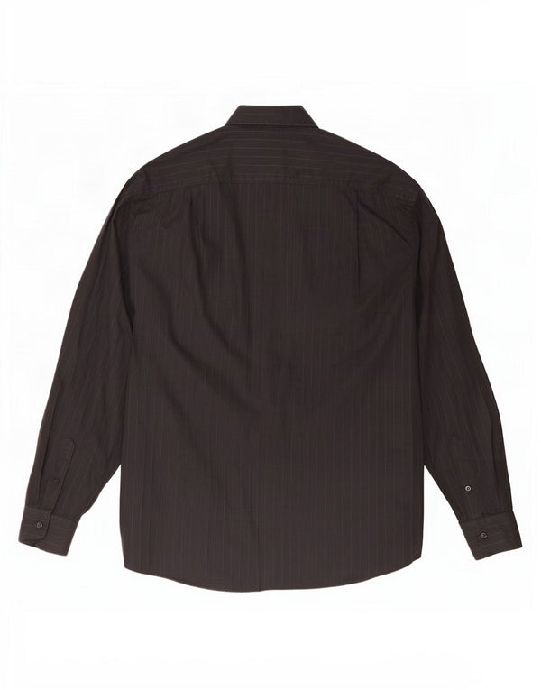 Camicia trasparente da uomo Roccobarocco taglia 43 17 XL cotone gessato grigio