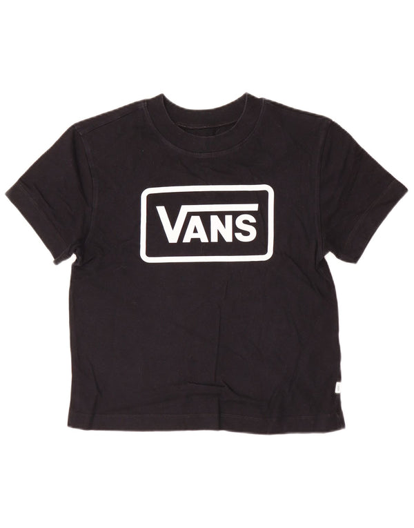 T-shirt grafica da donna Vans Top UK 10 piccola in cotone nero