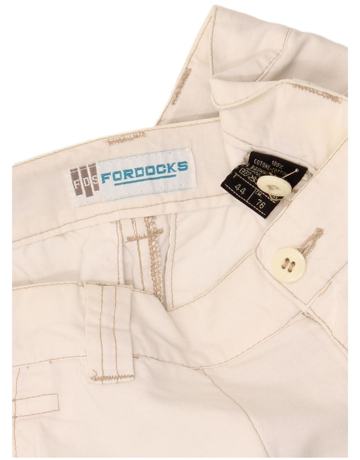 Bermuda cargo da donna Fordocks IT 44 medio W30 cotone bianco sporco