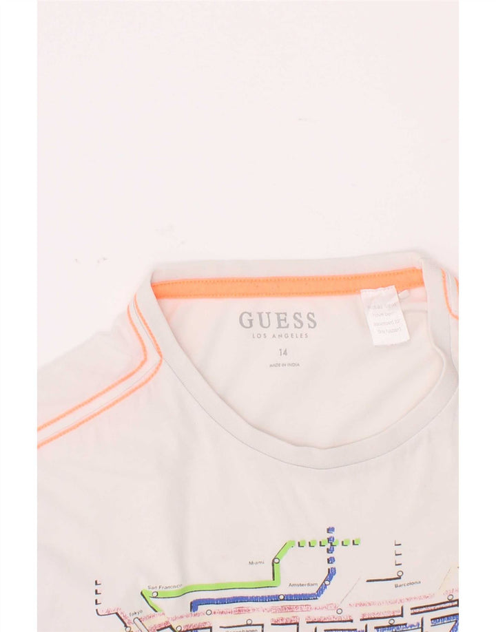 T-shirt grafica da ragazzo Guess 13-14 anni Bianca
