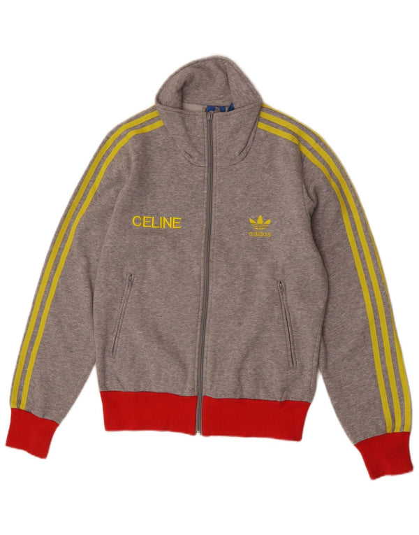 Giacca da ginnastica grafica da donna Adidas UK 10 Small Grey Colourblock