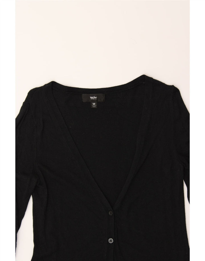 MOSSIMO Womens Longline Cardigan Sweater UK 12 Medium Black Nylon Vintage Mossimo and Second-Hand Mossimo from Messina Hembry 