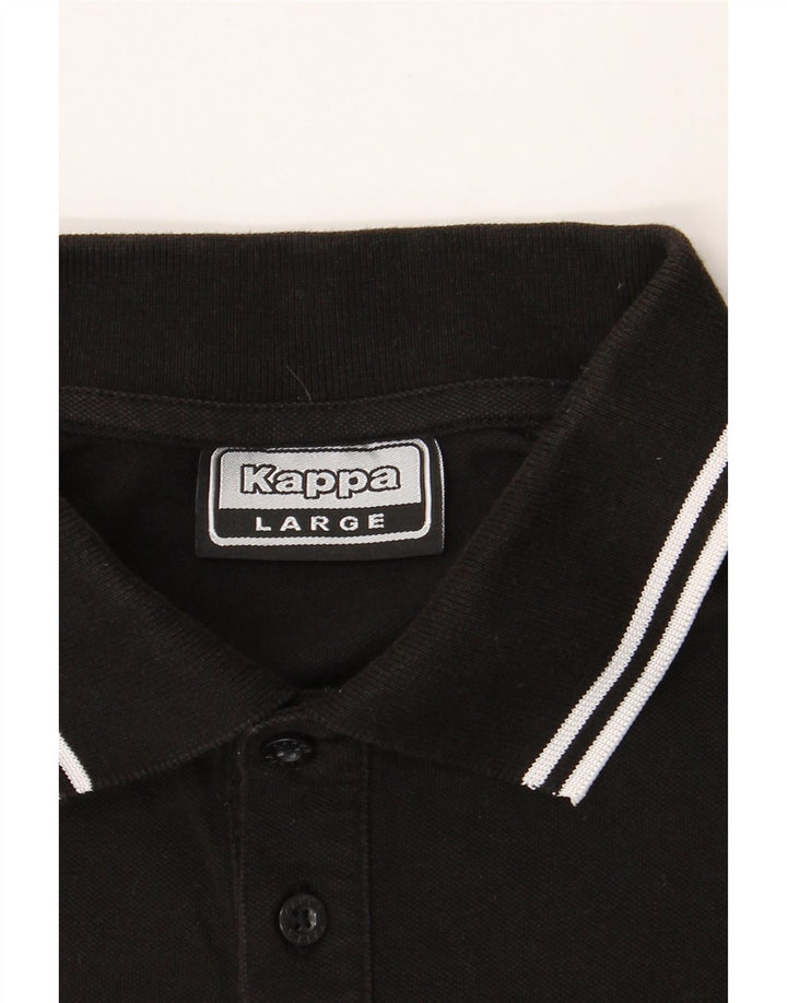 KAPPA Mens Polo Shirt Large Black Cotton Vintage Kappa and Second-Hand Kappa from Messina Hembry 