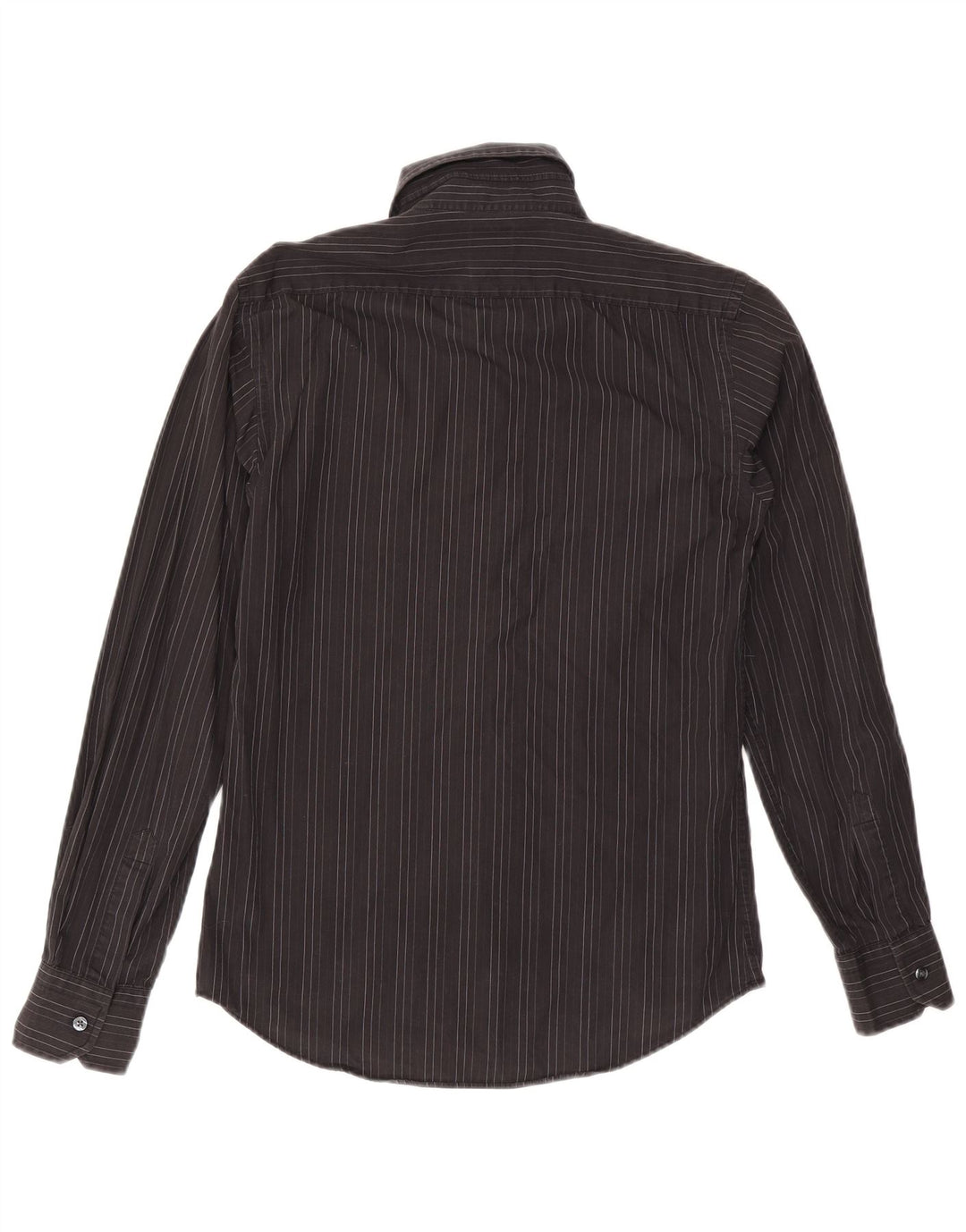 Camicia slim fit da uomo Calvin Klein taglia 38 15 cotone gessato nero medio