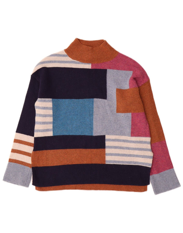 WHITE STUFF Maglione da donna con collo alto e maglione UK 8 piccolo multicolore