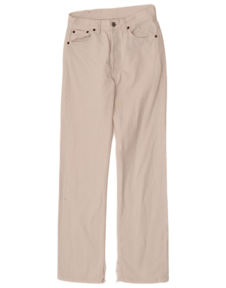 Jeans dritti 501 da donna Levi's W28 L32 cotone bianco