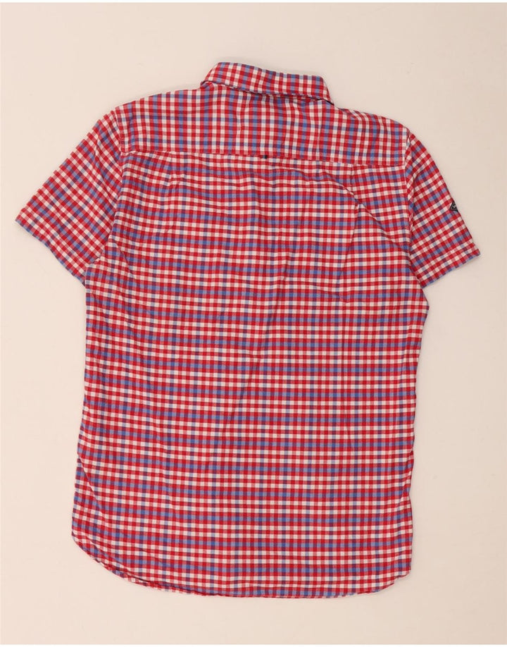 Camicia a maniche corte da uomo Superdry a quadretti rosso medio