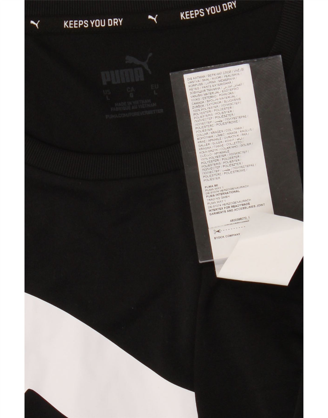 PUMA Mens Graphic T-Shirt Top Large Black Polyester Vintage Puma and Second-Hand Puma from Messina Hembry 