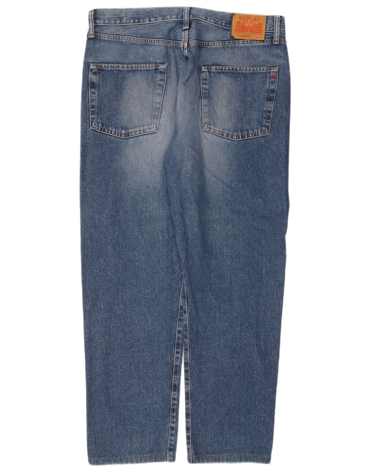 Jeans dritti da uomo Replay W38 L30 cotone blu