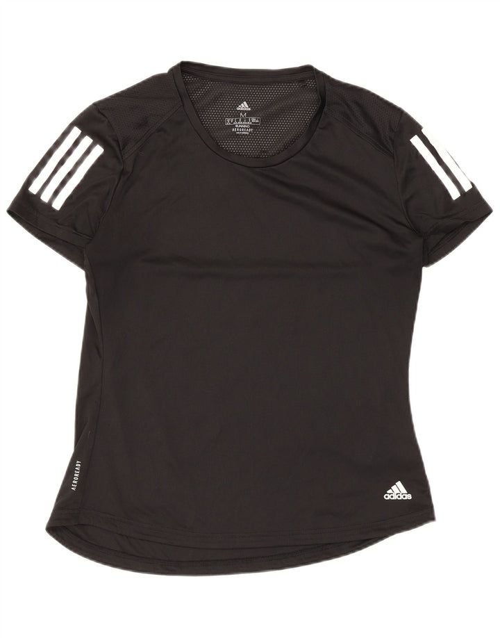 Maglietta Adidas Aeroready da donna UK 12/14 media poliestere nero