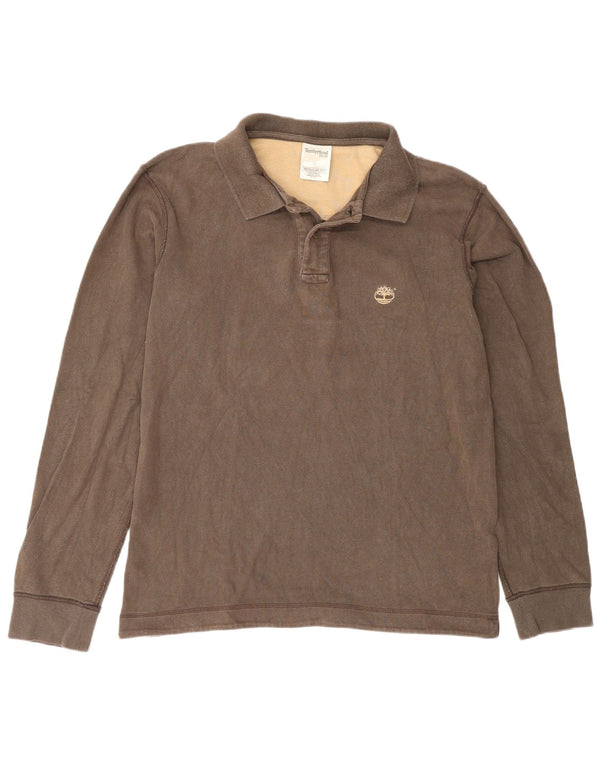 Polo da rugby da uomo a maniche lunghe con vestibilità regolare Timberland Marrone medio