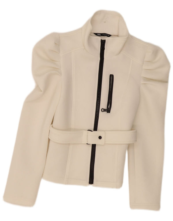 Giubbotto bomber da donna Zara UK 10 piccolo poliestere bianco