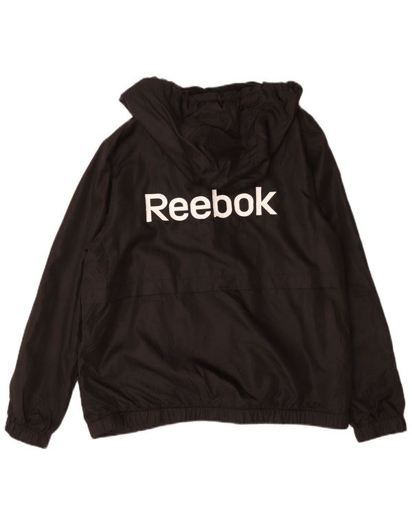 Giubbotto bomber con cappuccio da uomo Reebok UK 40 grande poliestere nero