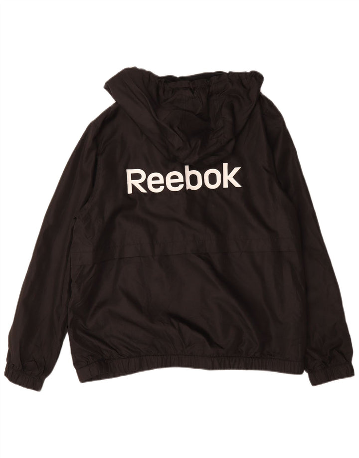 Giubbotto bomber con cappuccio da uomo Reebok UK 40 grande poliestere nero