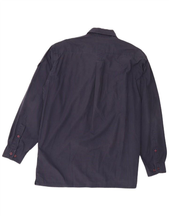 Camicia militare da uomo Marlboro Classics XL in cotone blu navy