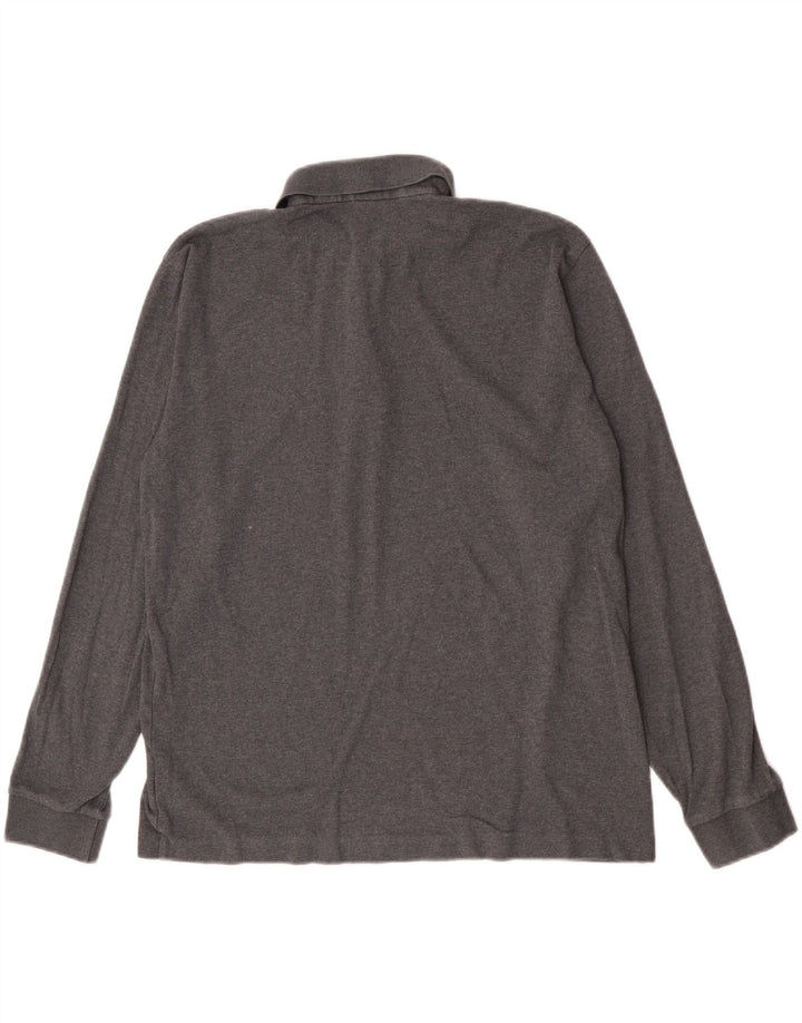 Polo da uomo a maniche lunghe Hugo Boss Large in cotone grigio