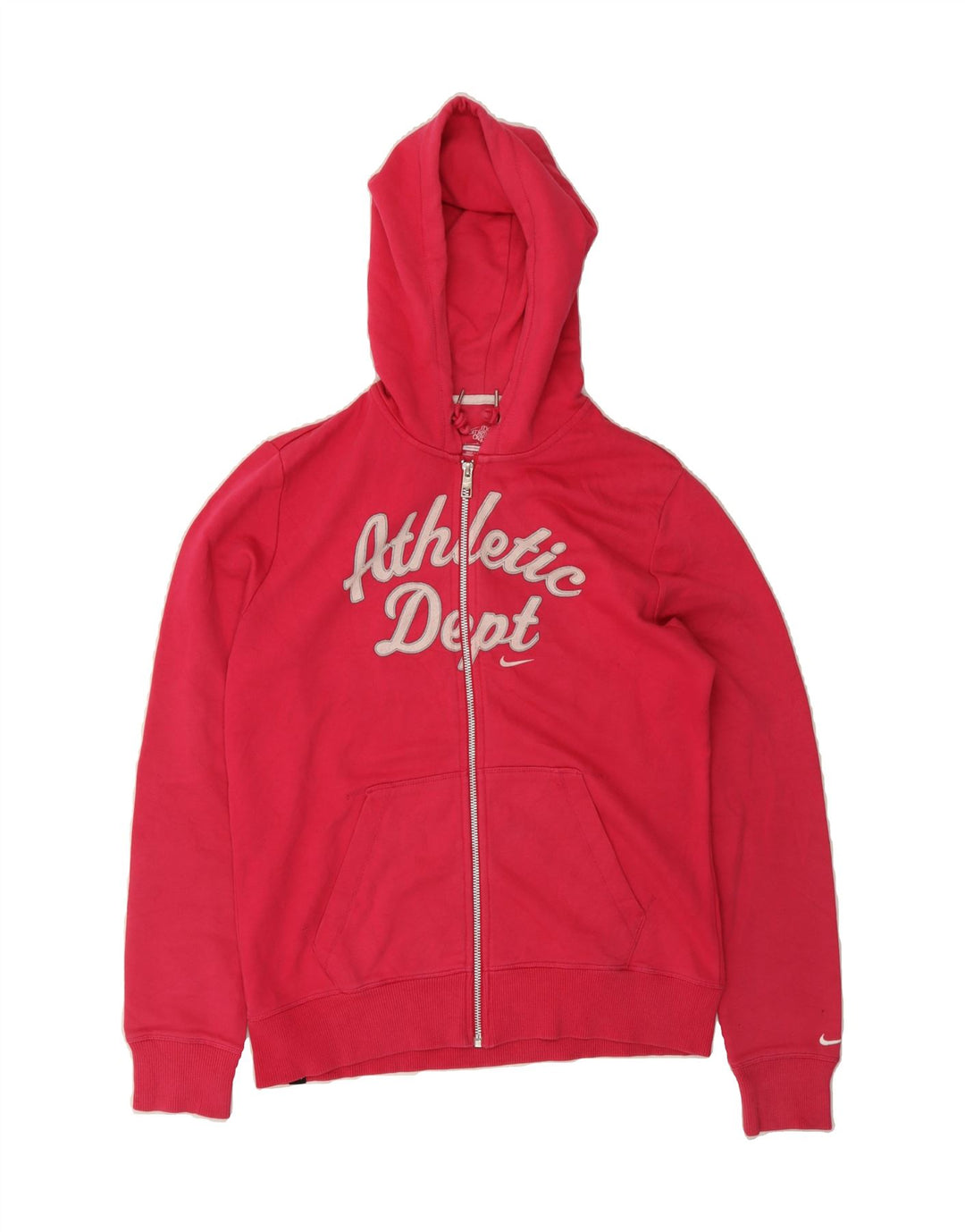 NIKE Womens Graphic Zip Hoodie Sweater UK 16 Large Red Vintage Nike and Second-Hand Nike from Messina Hembry 