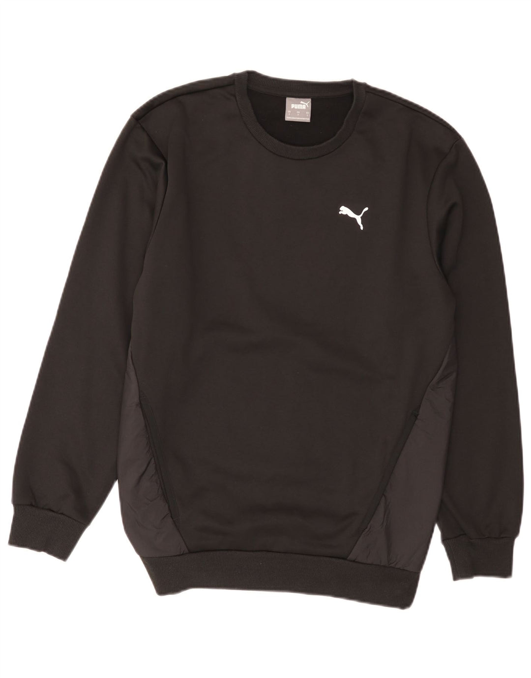 Felpa da uomo Puma Maglione piccolo nero in cotone color block