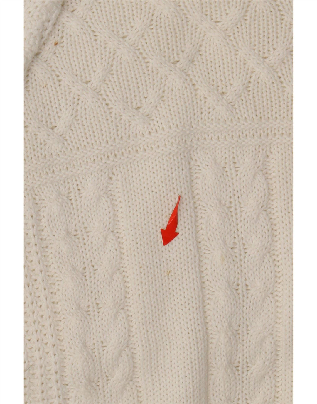 Maglione maglione con scollo a barca da donna VINTAGE UK 14 grande bianco