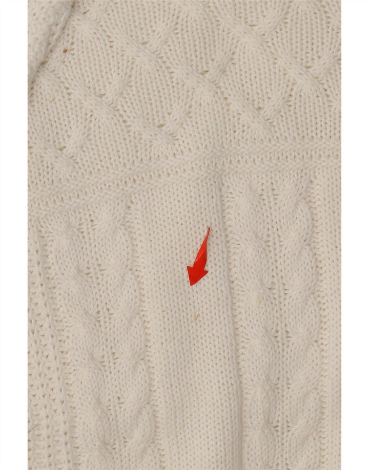 Maglione maglione con scollo a barca da donna VINTAGE UK 14 grande bianco