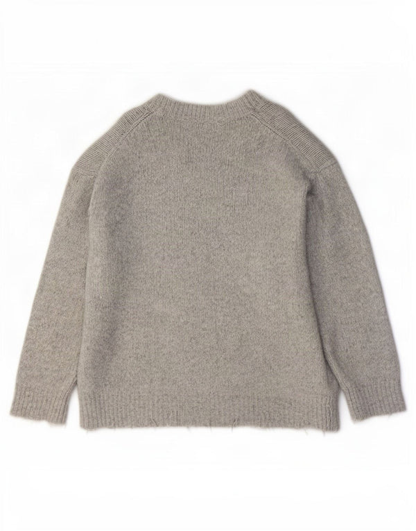 Maglione Zara da donna oversize con scollo a barca UK 10 piccolo acrilico grigio