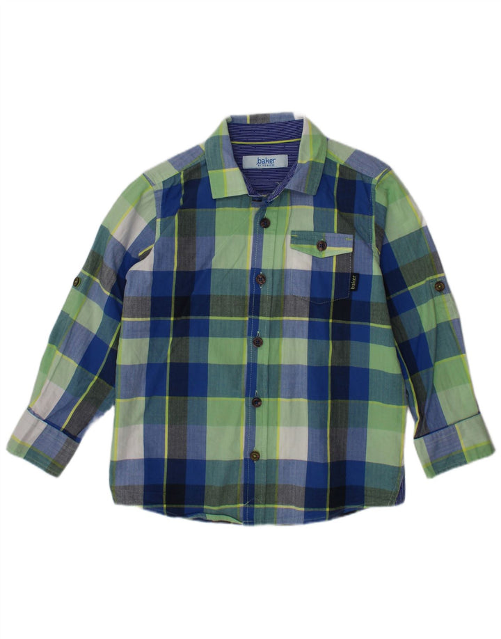 TED BAKER Boys Shirt 4-5 Years Green Check Cotton