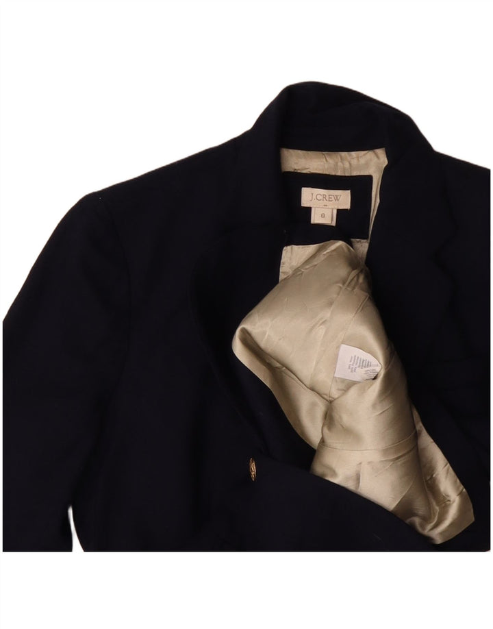 Giacca blazer da donna a 2 bottoni J. CREW US 0 XS in lana blu navy