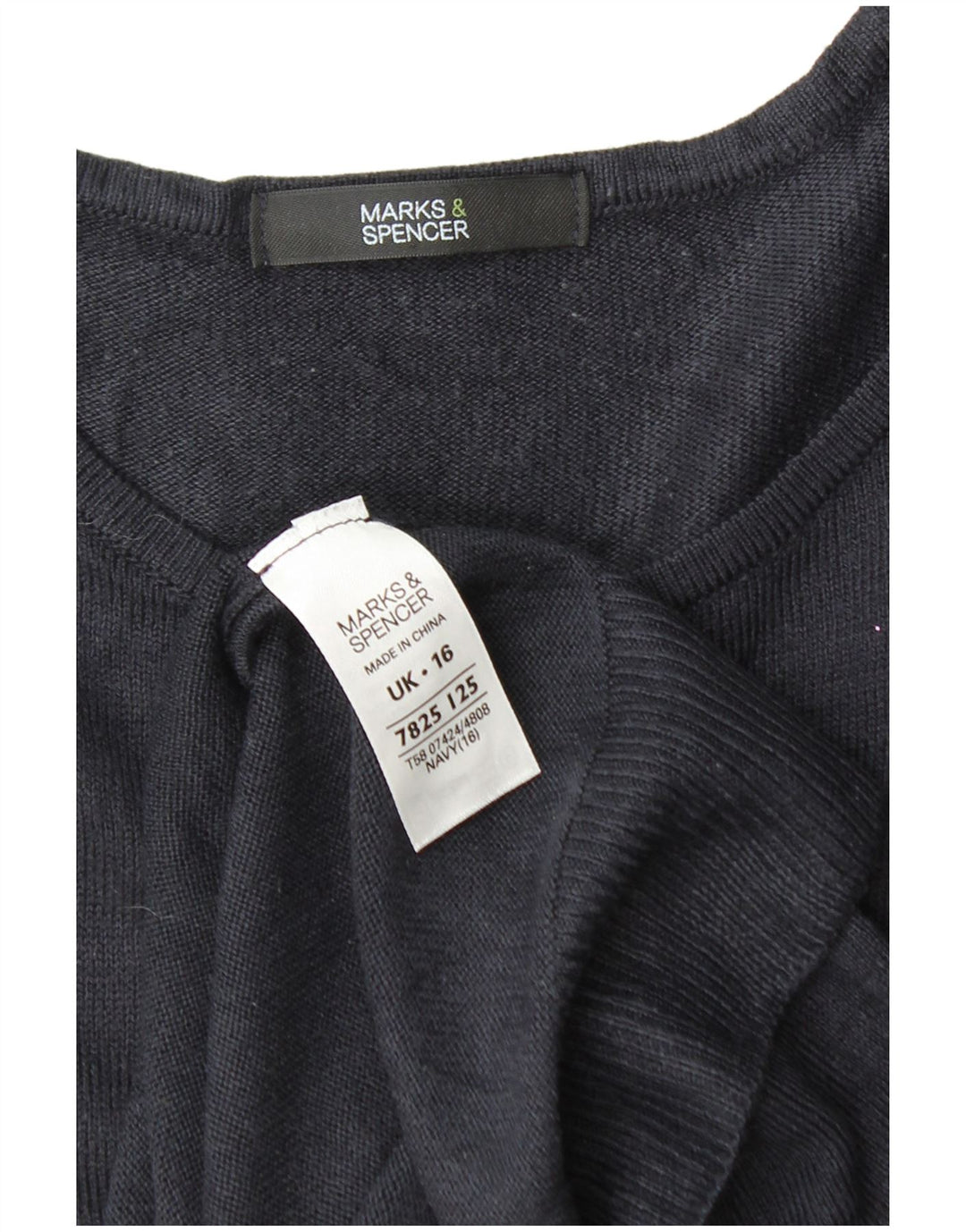 MARKS & SPENCER Womens Crew Neck Jumper Sweater UK 16 Large  Navy Blue