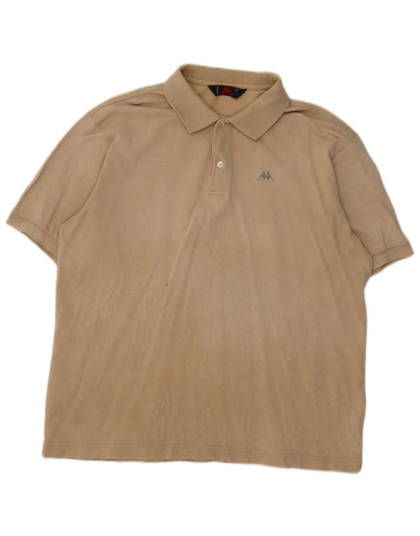 Polo Kappa Uomo Large Beige In Cotone
