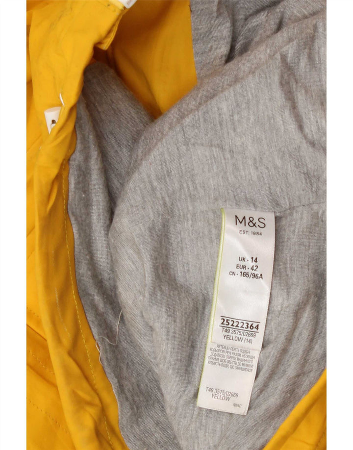 Giacca antipioggia oversize con cappuccio da donna Marks & Spencer UK 14 grande gialla