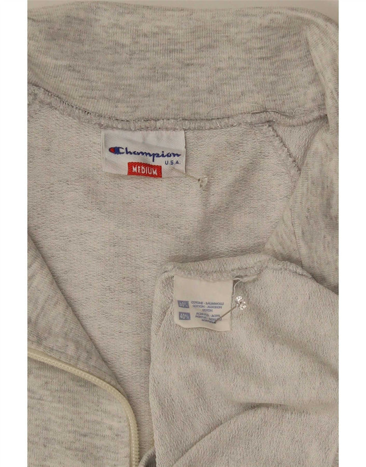 Felpa Champion da uomo con grafica con zip e collo, maglione, colore grigio medio