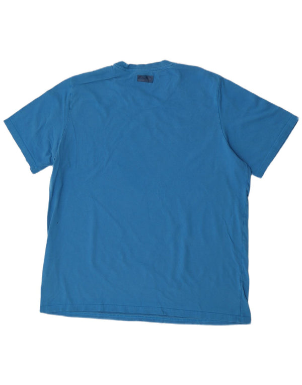 T-shirt grafica da uomo Adidas Top XL in cotone blu