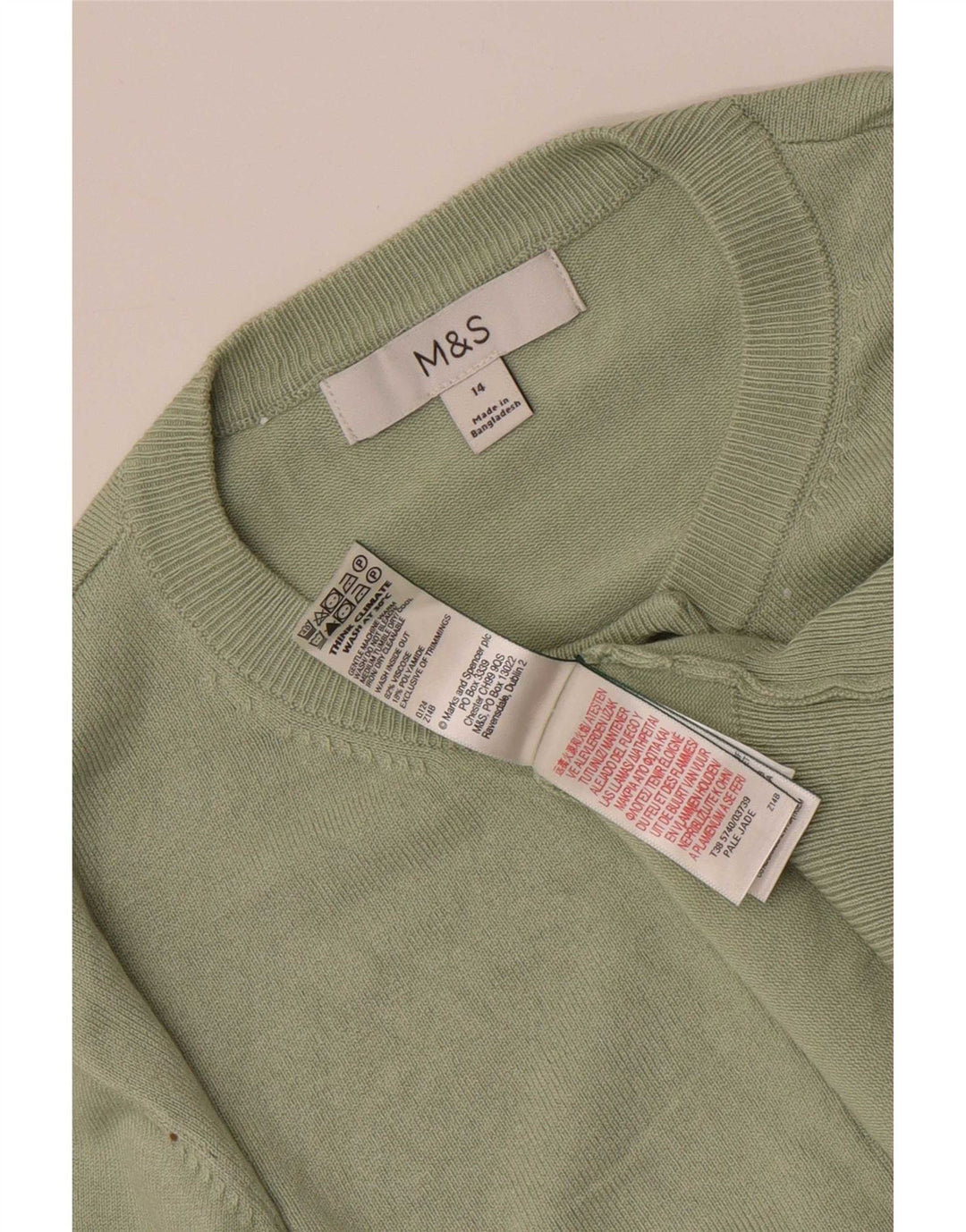Maglione cardigan da donna Marks & Spencer UK 14 Viscosa verde medio