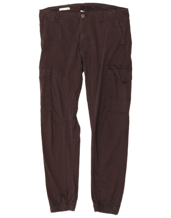 Pantaloni cargo da uomo Jack & Jones Paul affusolati Joggers W36 L30 in cotone marrone