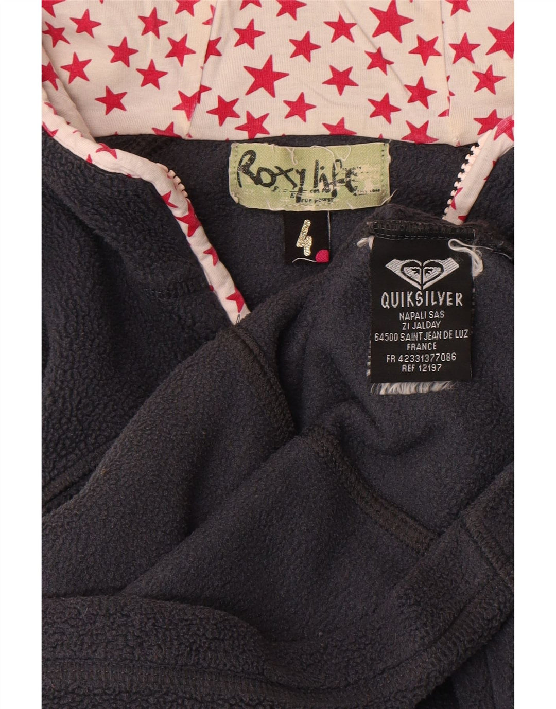Giacca in pile con cappuccio Roxy da donna Quiksilver US 4 Small poliestere blu navy